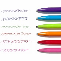 Bright Writers Colored Ink Retractable Ballpoint Pens - Set of 6