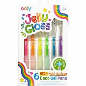 Jelly Gloss Neon Multi-Surface Deco Gel Pens - Set of 6