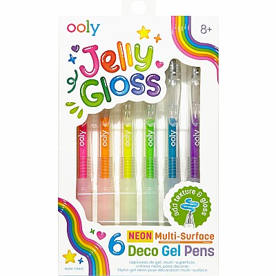 Jelly Gloss Neon Multi-Surface Deco Gel Pens - Set of 6