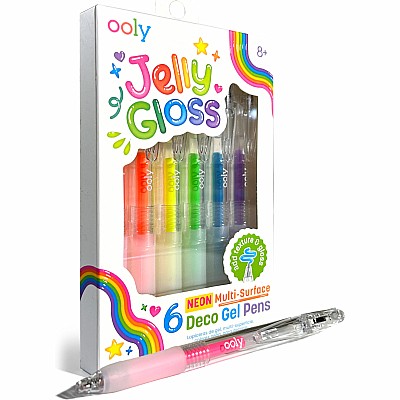 Jelly Gloss Neon Multi-Surface Deco Gel Pens - Set of 6