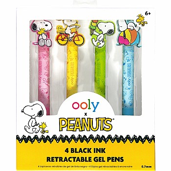 OOLY x Peanuts Black Ink Retractable Gel Pens - Set of 4
