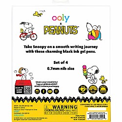 OOLY x Peanuts Black Ink Retractable Gel Pens - Set of 4