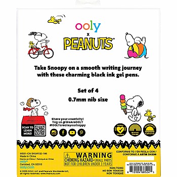 OOLY x Peanuts Black Ink Retractable Gel Pens - Set of 4