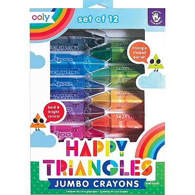 Happy Triangles Jumbo Crayons - Set of 12