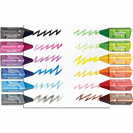 Happy Triangles Jumbo Crayons - Set of 12