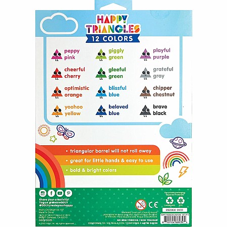 Happy Triangles Jumbo Crayons - Set of 12