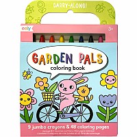 Carry Along! Coloring Book and Crayon Set - Garden Pals - Set of 9 Crayons