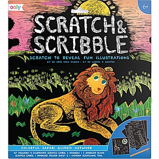 Colorful Safari Scratch And Scribble Scratch Art Kit