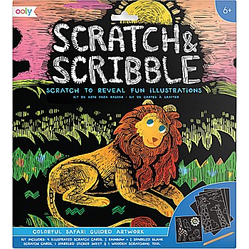 Colorful Safari Scratch And Scribble Scratch Art Kit