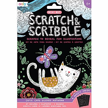 Cutie Cats Scratch And Scribble Mini Scratch Art Kit
