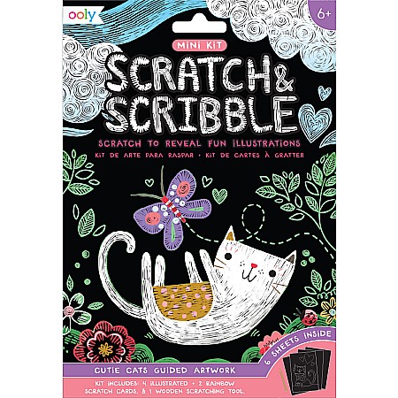 Cutie Cats Scratch And Scribble Mini Scratch Art Kit