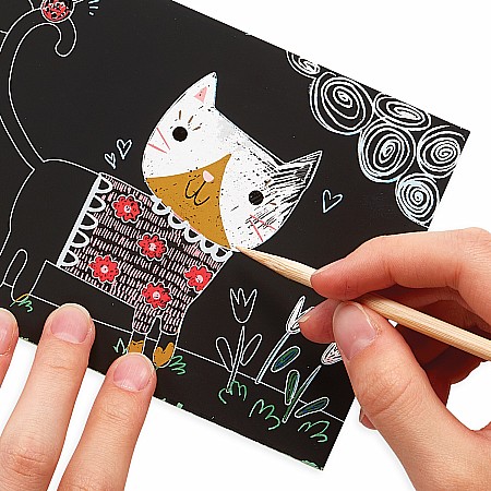 Cutie Cats Scratch And Scribble Mini Scratch Art Kit