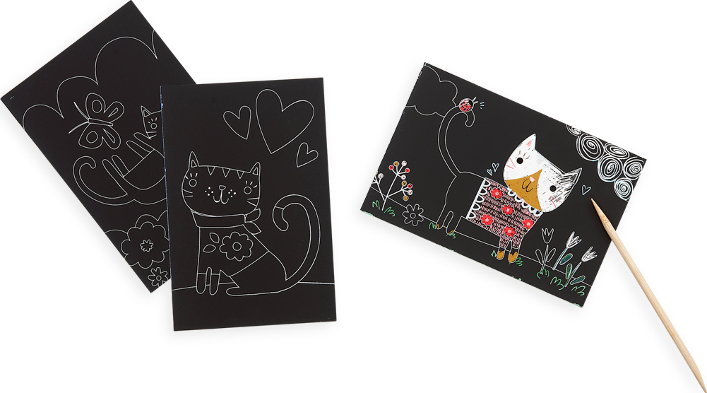 Cutie Cats Scratch And Scribble Mini Scratch Art Kit