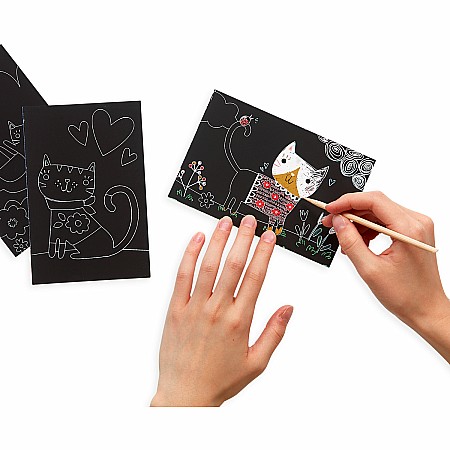 Cutie Cats Scratch And Scribble Mini Scratch Art Kit