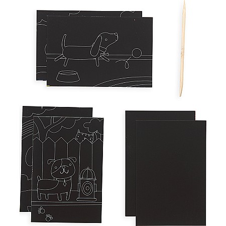 Playful Pups Scratch And Scribble Mini Scratch Art Kit