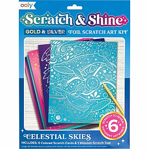 Scratch & Shine Foil Scratch Art Kits - Celestial Skies (7 PC Set)