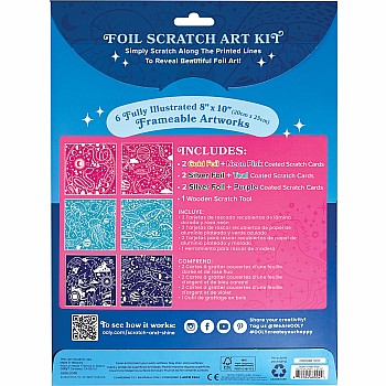 Scratch and Shine Foil Scratch Art Kits, Celestial Skies