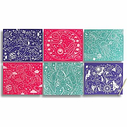 Scratch and Shine Foil Scratch Art Kits, Celestial Skies