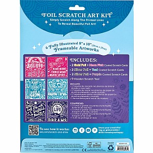 Scratch & Shine Foil Scratch Art Kits - Amazing Affirmations (7 PC Set)