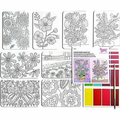 Scenic Hues D.I.Y. Watercolor Art Kit - Flowers & Gardens (17 PC Set)