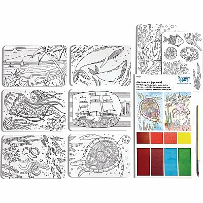 Scenic Hues D.I.Y. Watercolor Art Kit - Ocean Paradise (17 PC Set)