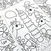 Undercover Art Hidden Pattern Coloring Activity Art Cards - Unicorn Friends