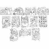 Undercover Art Hidden Pattern Coloring Activity Art Cards - Smitten Kittens