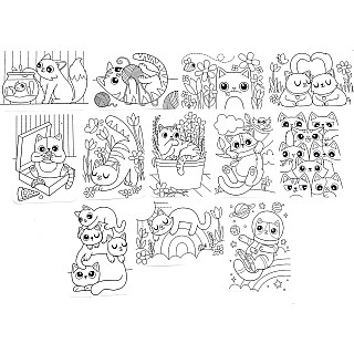 Undercover Art Hidden Pattern Coloring Activity Art Cards - Smitten Kittens