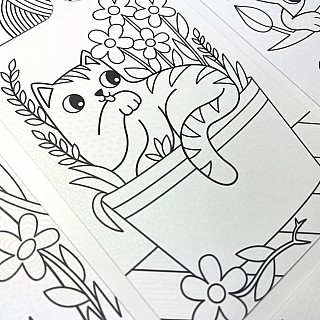 Undercover Art Hidden Pattern Coloring Activity Art Cards - Smitten Kittens