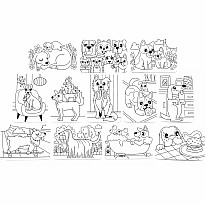 Undercover Art Hidden Pattern Coloring Activity Art Cards - Dog Days