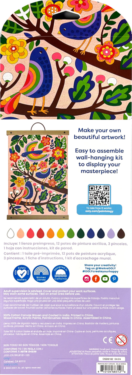 Paintology Paint-By-Number Canvas Kit - Blue Birds