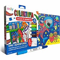 Colortopia Color By Number Paint Marker Kit - Epic Adventures