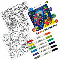 Colortopia Color By Number Paint Marker Kit - Epic Adventures