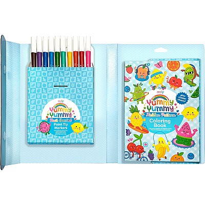 Yummy Yummy Scented Coloring Kit - Markers Stickers Coloring Book