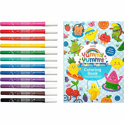 Yummy Yummy Scented Coloring Kit - Markers Stickers Coloring Book