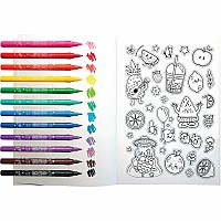 Yummy Yummy Scented Coloring Kit - Markers Stickers Coloring Book
