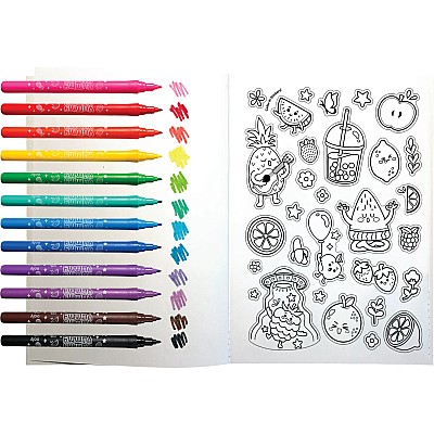 Yummy Yummy Scented Coloring Kit - Markers Stickers Coloring Book
