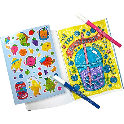 Yummy Yummy Scented Coloring Kit - Markers Stickers Coloring Book