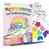 Playful Painters Easy Watercolor Painting Kit - Rainbow Cuties
