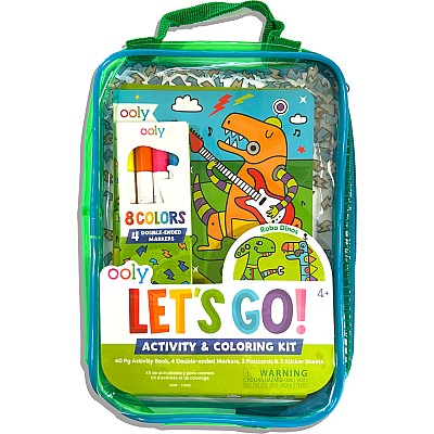 Let's Go! Activity & Coloring Kit - Robo Dinos