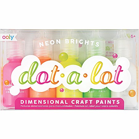 Dot-a-lot Dot Neon Brights Craft Paint  Set Of 5