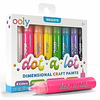 Dot-a-Lot 3D Dimensional Craft Paint - Brights - Set of 8