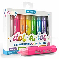 Dot-a-Lot 3D Dimensional Craft Paint - Brights - Set of 8