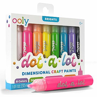 Dot-a-Lot 3D Dimensional Craft Paint - Brights - Set of 8