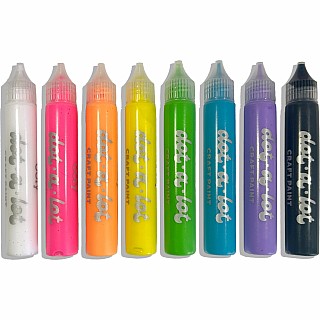 Dot-a-Lot 3D Dimensional Craft Paint - Brights - Set of 8