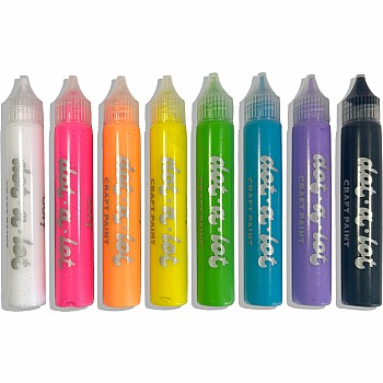Dot-a-Lot 3D Dimensional Craft Paint - Brights - Set of 8