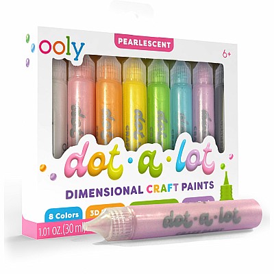 Dot-a-Lot 3D Dimensional Craft Paint - Pearlescent - Set of 8
