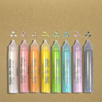 Dot-a-Lot 3D Dimensional Craft Paint - Pearlescent - Set of 8