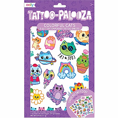 Tattoo-Palooza Temporary Tattoos - Colorful Cats