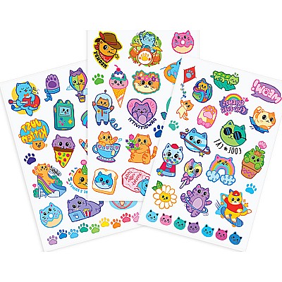Tattoo-Palooza Temporary Tattoos - Colorful Cats